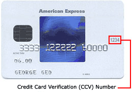 Image of credit card showing location of CCV number